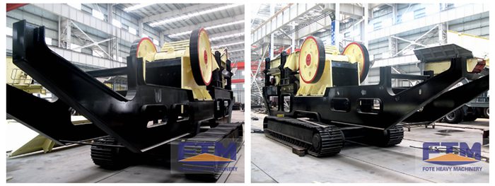 Crawler type mobile jaw crusher