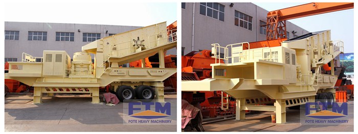 Mobile cone crushing and screening plant