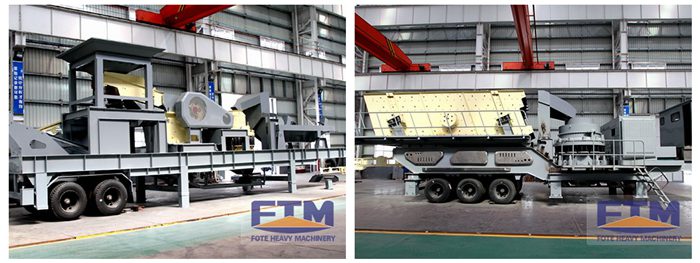 Mobile cone crushing and screening plant