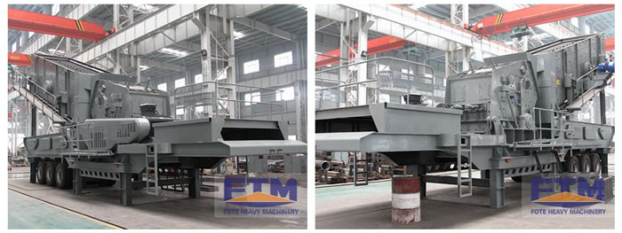 Wheel mobile crushing and screening plant